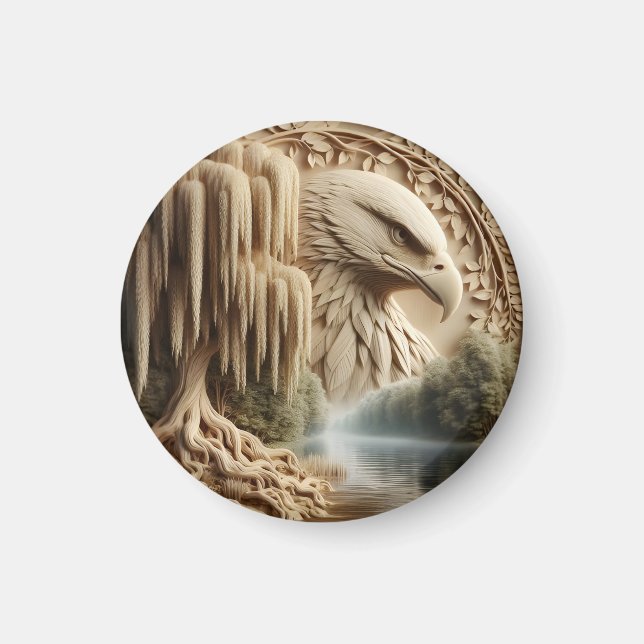 Majestic Eagle bortser från Serene Sjö Magnet (Framsidan)