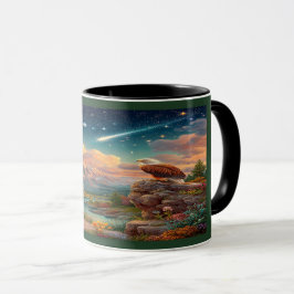 Majestic Eagle Cosmic Sky Mountain Mug Mugg