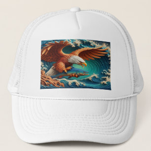 Majestic Eagle Fishing in a wave 36x24 Keps