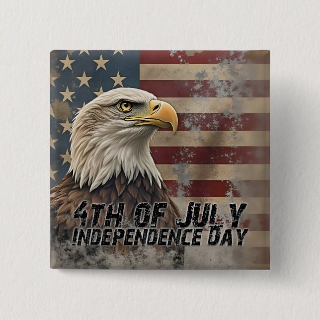 Majestic Eagle & Flagga - Frihetens anda Knapp (Framsida)