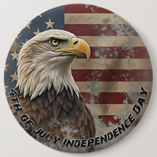 Majestic Eagle & Flagga - Frihetens anda Knapp