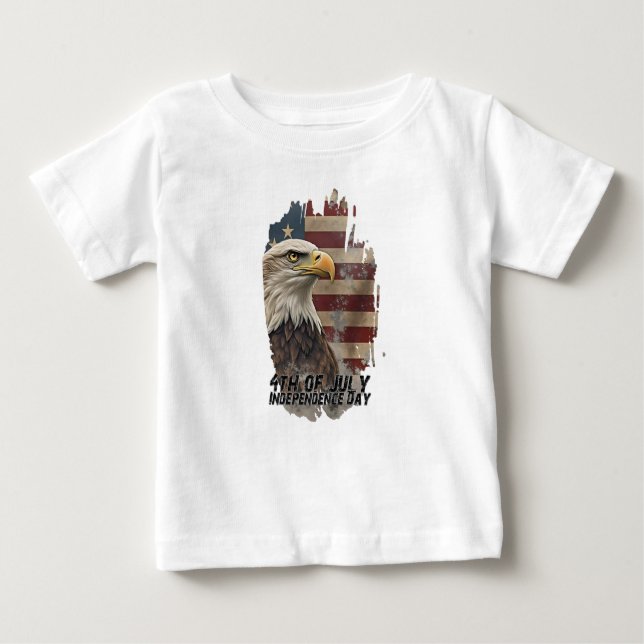 Majestic Eagle & Flagga - Frihetens anda T Shirt (Framsida)