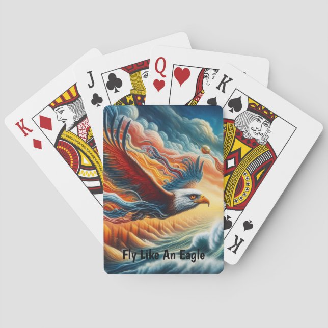 Majestic Eagle Fly som en Eagle Fantasy Art Casinokort (Baksidan)