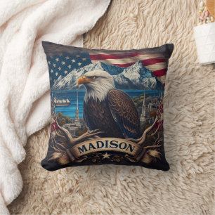 Majestic Eagle förbleknande Madison Ligcape Kudde