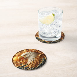 Majestic Eagle Grasping a Boll Underlägg Papper Rund