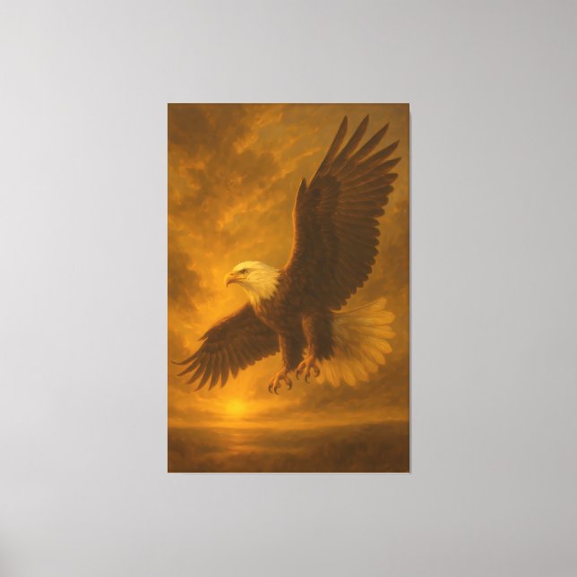 Majestic Eagle in Golden Light – Fine Art Wildlife Canvastryck (Framsida)