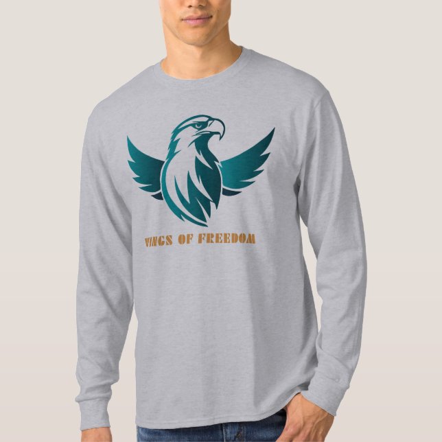 Majestic Eagle Logo T-Shirt - Teal 'Wings of Freed (Framsida)