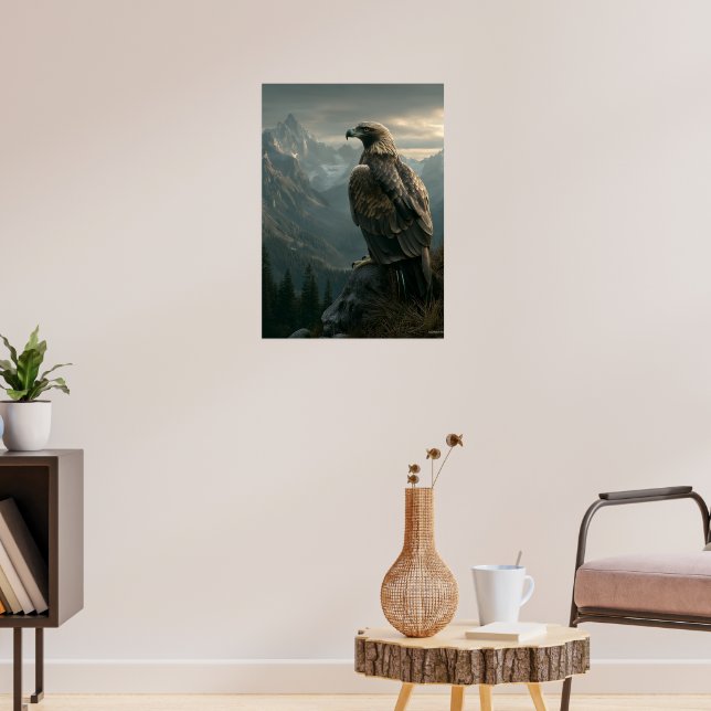 Majestic Eagle Overlook Mountain Peaks Poster (Vardagsrum 3)