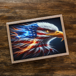 Majestic Eagle Saluting with American Pride Poster