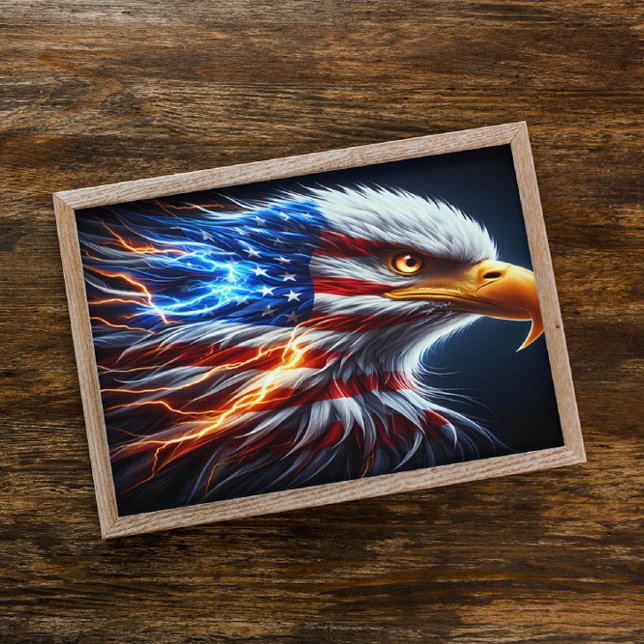 Majestic Eagle Saluting with American Pride Poster (Skapare uppladdad)