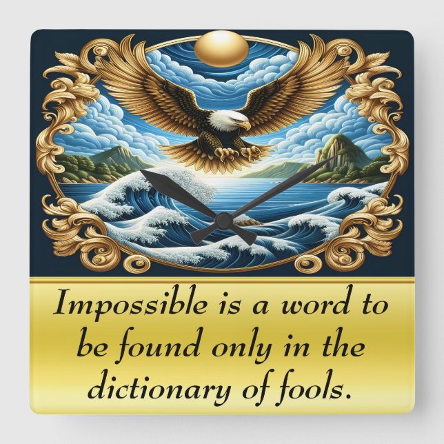 Majestic Eagle Soaring Fyrkantig Klocka (Framsida)