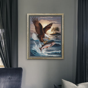 Majestic Eagle Soaring Ove Ber Poster