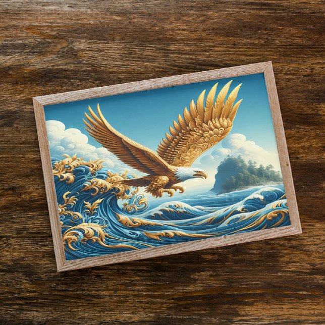Majestic Eagle som blåser över en kraftfull våg Poster (Skapare uppladdad)