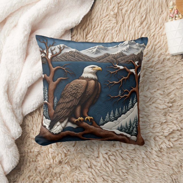 Majestic Eagle som förbiser snutar berg Kudde (Filt)