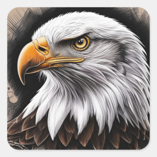 Majestic Eagle Sticker Fyrkantigt Klistermärke