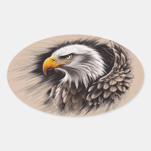 Majestic Eagle Sticker Ovalt Klistermärke