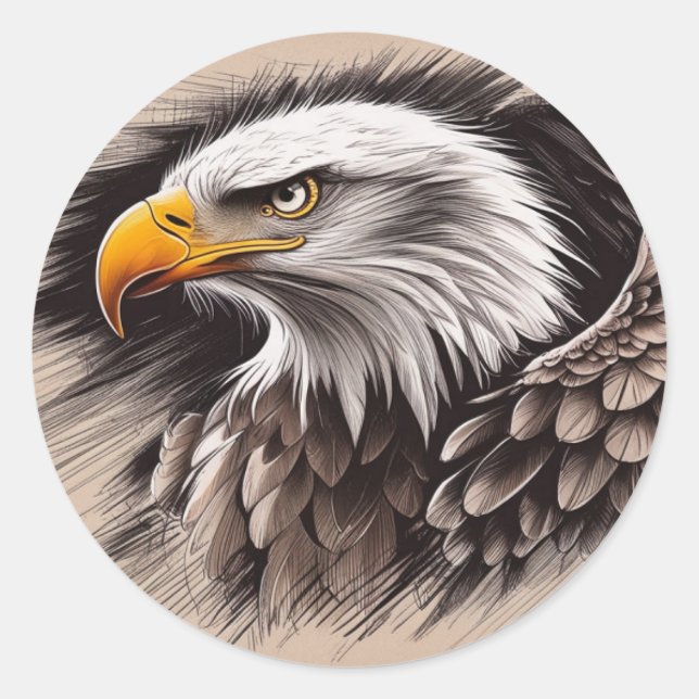 Majestic Eagle Sticker Runt Klistermärke (Framsida)
