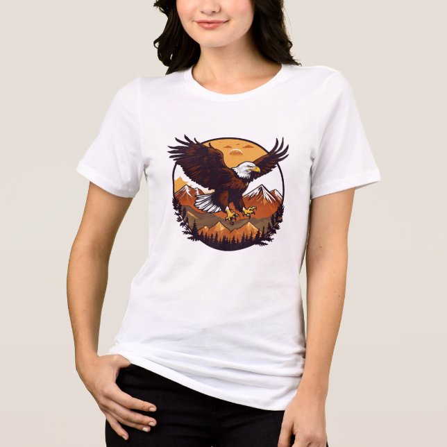 🦅 Majestic Eagle Sunset - Women's Tri-Blend T-Shi T Shirt (Framsida)