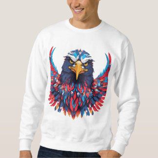 Majestic Eagle T-Shirt Design - Soar High med Bol Lång Ärmad Tröja