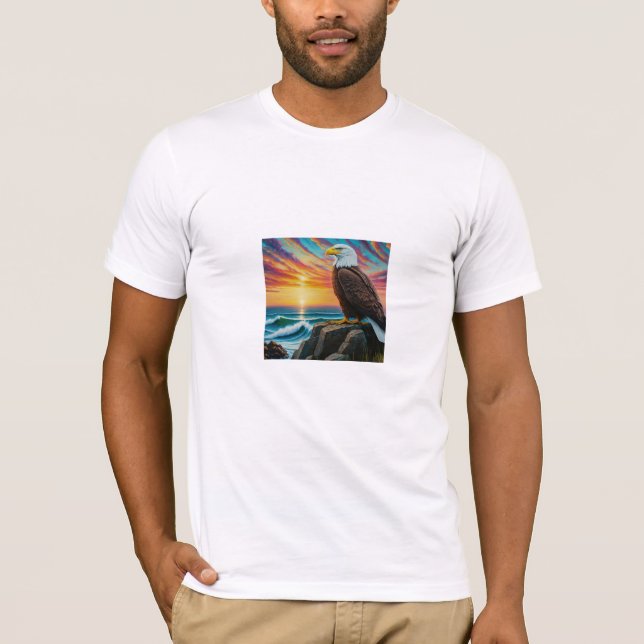 Majestic Eagle vid Sunset T Shirt (Framsida)