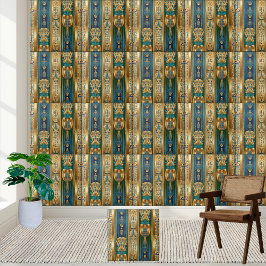 Majestic Egyptian Hieroglyphs and Lotus Tile Kakelplatta