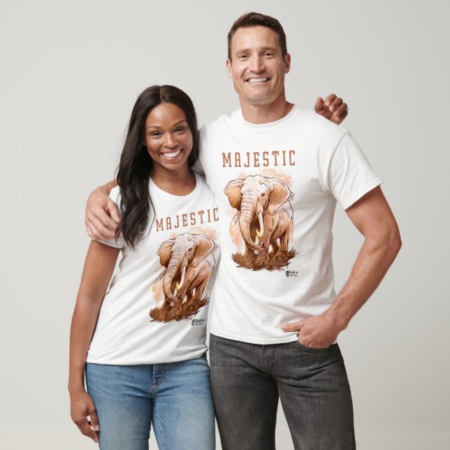 Majestic Elephant 2 White T-Shirt (Unisex)