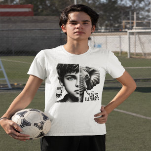 Majestic Elephant-Boy Harmony Porträtt T Shirt
