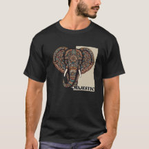 Majestic Elephant in Aztec Design