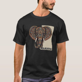 Majestic Elephant in Aztec Design T Shirt