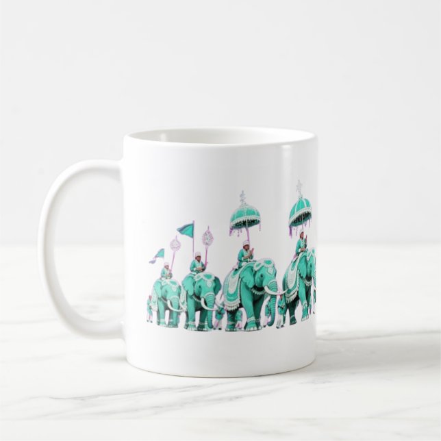 Majestic Elephant Mandala  Kaffemugg (Vänster)