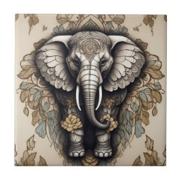 Majestic Elephant Mandala Kakelplatta