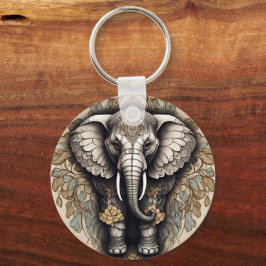 Majestic Elephant Mandala Nyckelring