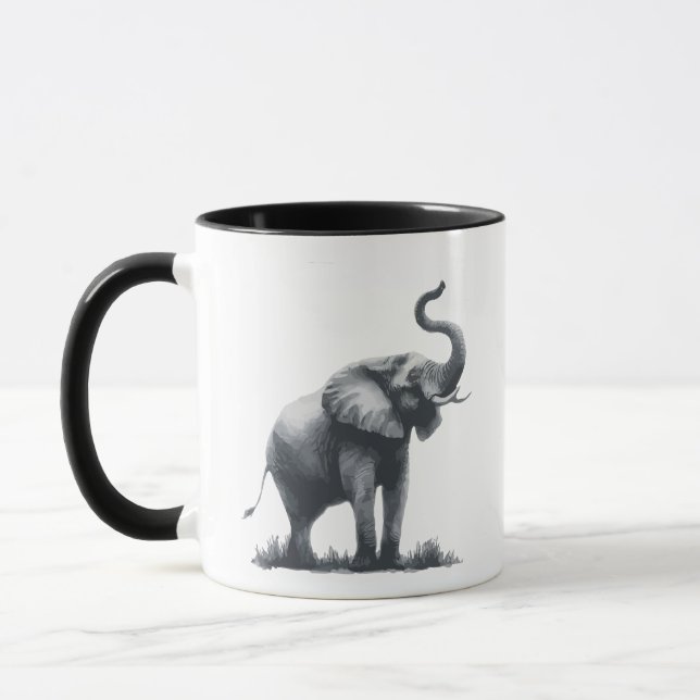 Majestic Elephant med upphöjd trunk Mugg (Vänster)