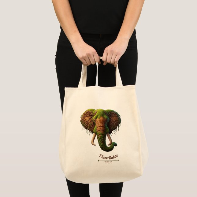 Majestic Elephant - Nature-Inspired Eco Tygkasse (Framsida (produkt))