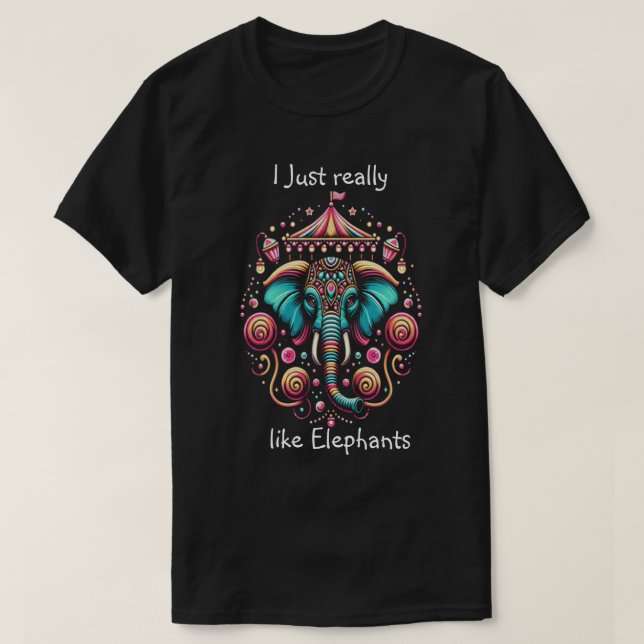Majestic Elephant under Circus Canopy T Shirt (Design framsida)
