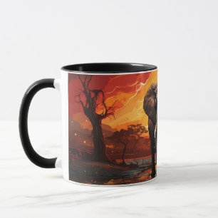 Majestic Elephant vid Sunset Mugg