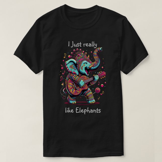 Majestic Elephant with Vibrant Tribal Designations T Shirt (Design framsida)