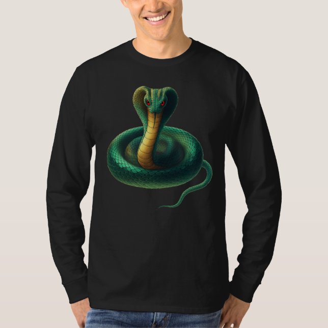 Majestic Emerald Cobra T-Shirt - Striking Serpent (Framsida)