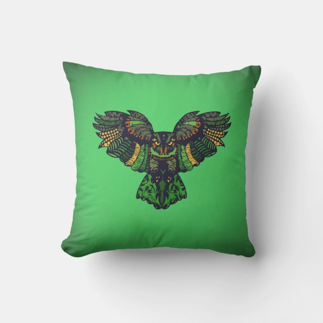 Majestic Emerald Uggla Kudde (Framsida)