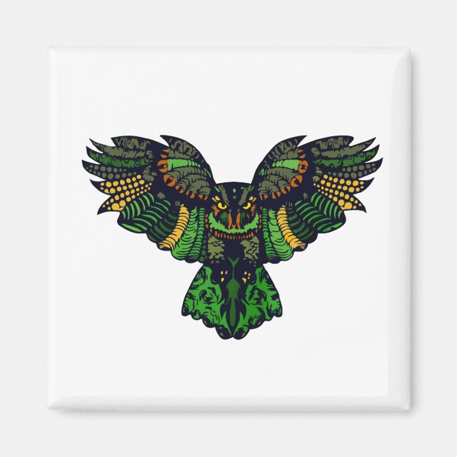 Majestic Emerald Uggla Magnet (Framsidan)