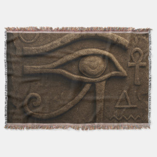 Majestic Eye of Horus Pharaonic Throw Blanket Filt