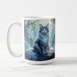 **Majestic Fantasy Cat with Mystical Aura – High F Kaffemugg