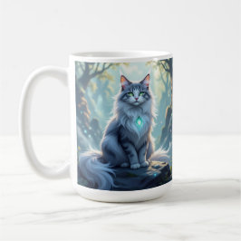 **Majestic Fantasy Cat with Mystical Aura – High F Kaffemugg