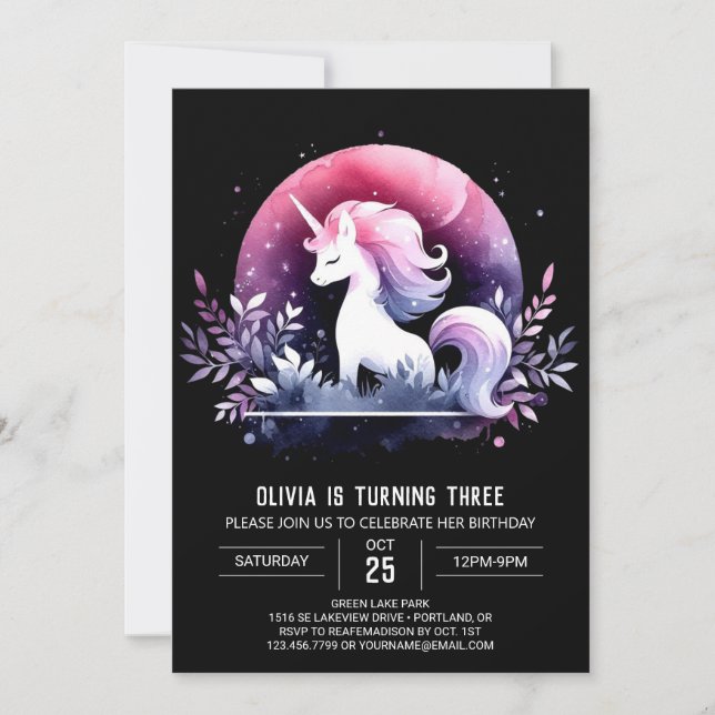 Majestic Fantasy Horse Birthday Inbjudningar (Framsida)