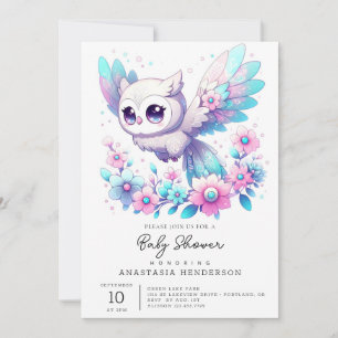 Majestic Fantasy Uggla Baby Shower Inbjudningar