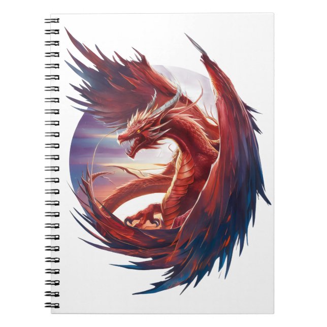 Majestic Fire Dragon - Epic Fantasy Anteckningsbok (Framsidan)