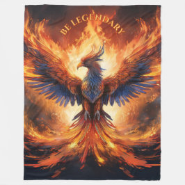 Majestic Flaming Eagle Sherpa Blanket Fleecefilt