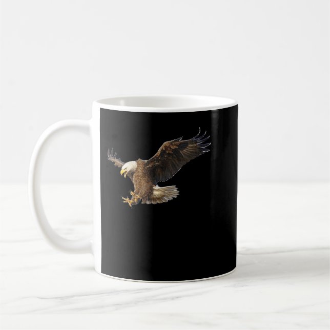 Majestic Flies American Örn Photo Kaffemugg (Vänster)