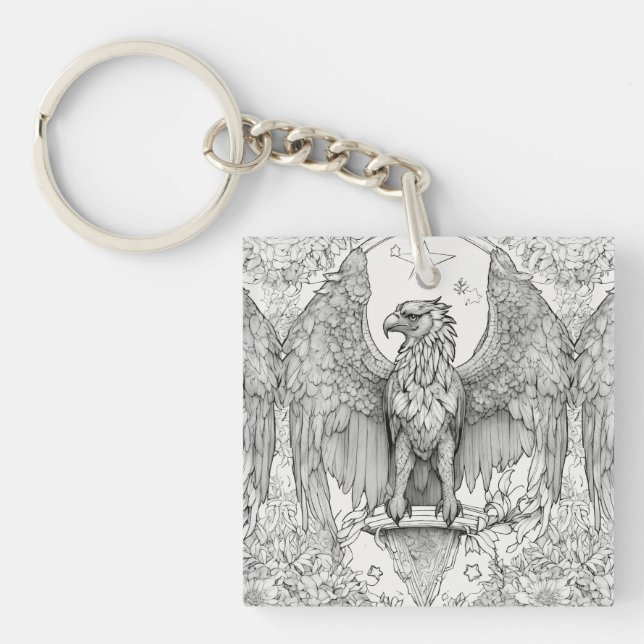 "Majestic Flight: Eagle Tattoacrylic Keychain" (Framsidan)