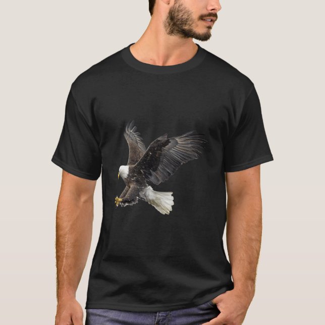 Majestic Flying American Bald Eagle T Shirt (Framsida)